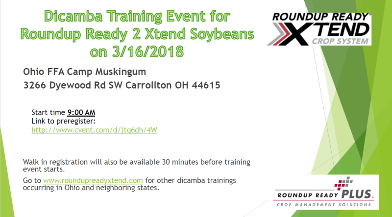 Dicamba Training Event for Roundup Ready 2 Xtend Soybeans 3/16/2018